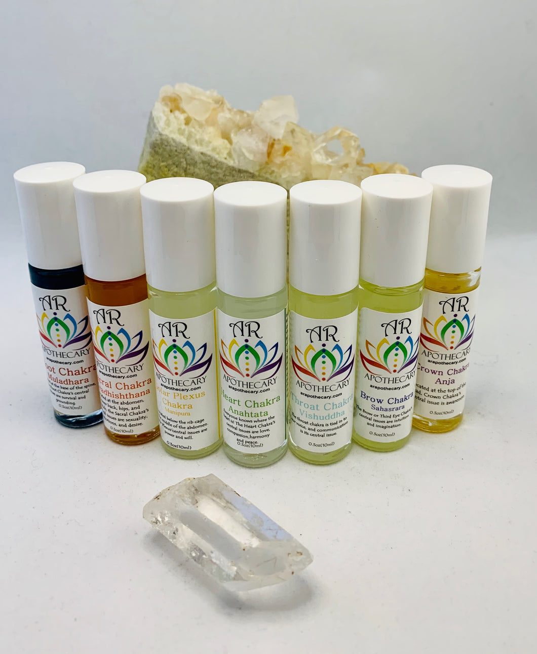 Chakra Organic Essential Oil Roll On Set - 7 roll ons - 10 ml each